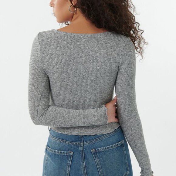 Garage Tie-Front Long Sleeve Tee - Picture 4 of 5